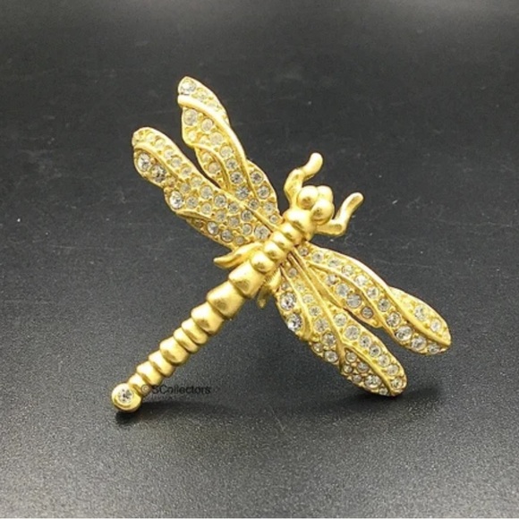 Swarovski Jewelry - Vintage Swarovski Dragonfly Gold tone Brooch Pin